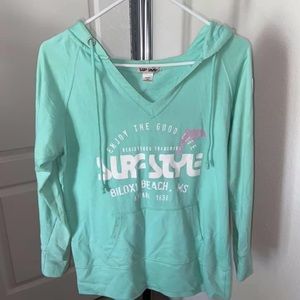 Mint Green Bathing Suit Sweatshirt Cover Up